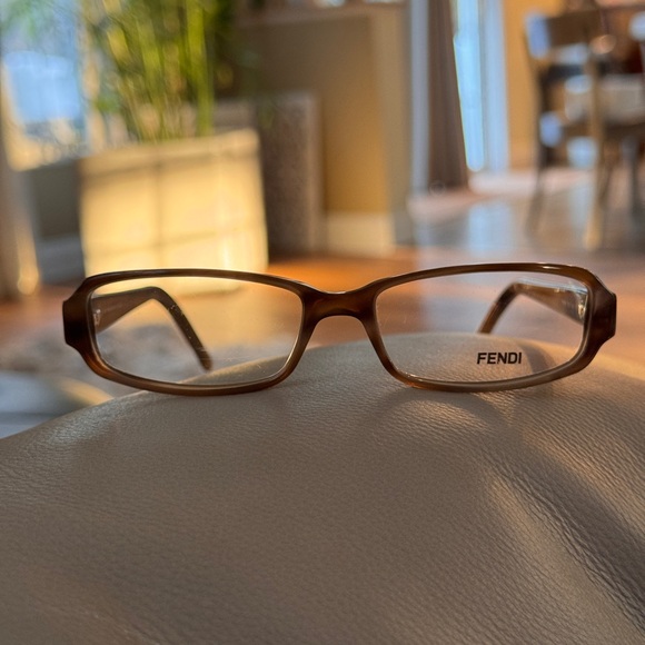 Fendi gold and brown Eyeglasses